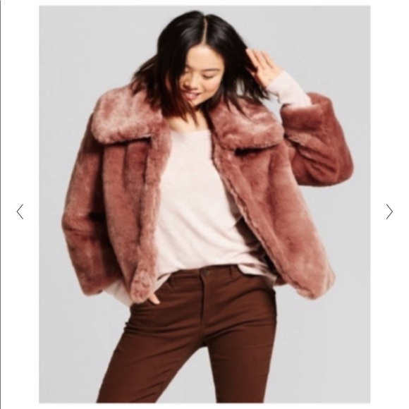 Mauve Faux Fur Coat - Picture 1 of 3